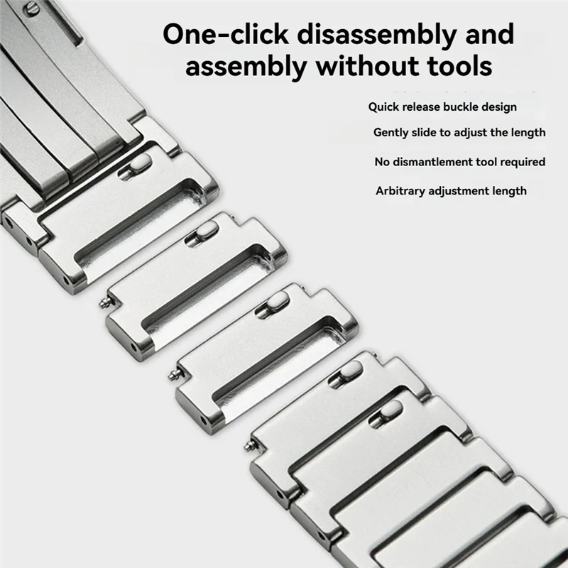 

BNVN-Titanium Alloy Strap For Huawei Watch GT5 Pro 46Mm Watchband Quick Release Wristband No Gaps Luxury Titanium Strap A