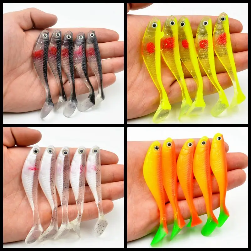 5 pz/borsa esche da pesca in Silicone morbido 8.5cm 5g Worm Jigging Wobblers esche artificiali Swimbait attrezzatura da pesca alla carpa