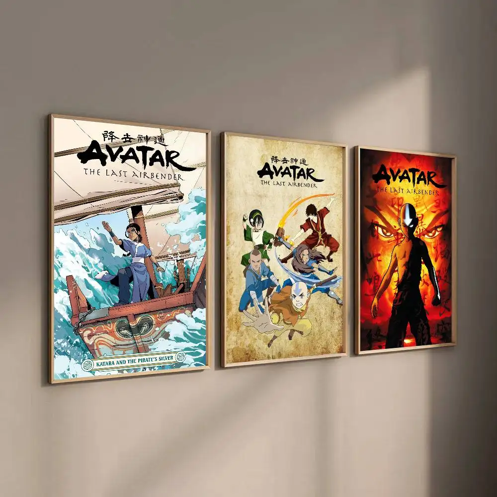 1 قطعة الصورة الرمزية آخر Airbender Aang أنيمي المشارك ذاتية اللصق الفن ورق مقاوم للماء ملصق مقهى بار غرفة جدار ديكور