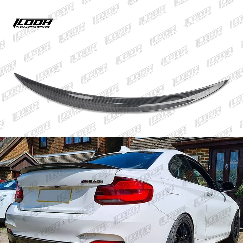 

ICOOH Racing P Style Carbon Fiber Fibre Body Kit Rear Boot Spoiler Wing For BMW 2 Series F22 F23,100% TESTED WELL