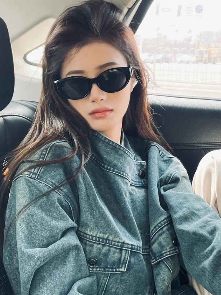 MiiiiX Korean Retro Style Irregular Denim Jacket Women's 2024 Autumn Fashion Design Stand Collar Loose Short Coat Female Clothes