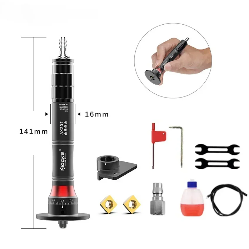 

AX207 Mini Pneumatic Chamfering Machine 45 Degrees Metal Deburring Chamfer Tool Handheld Adjustable With Blades