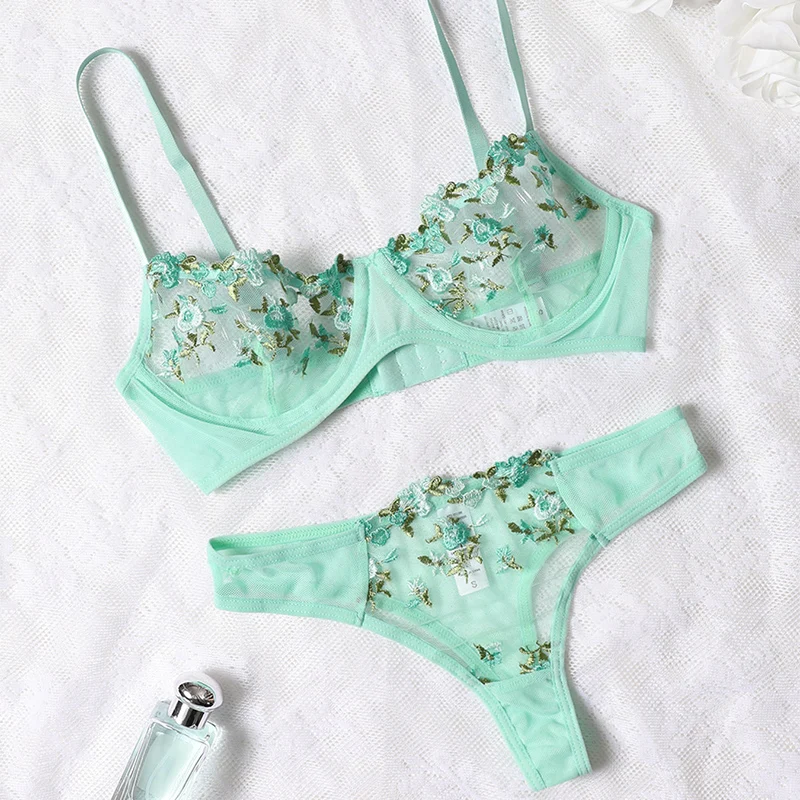 

Женское сексуальное женское белье, комплект с бюстгальтером, перспективная вышивка, цветок, модное нижнее белье, нижнее белье, комплект из двух частей, эротическое нижнее белье