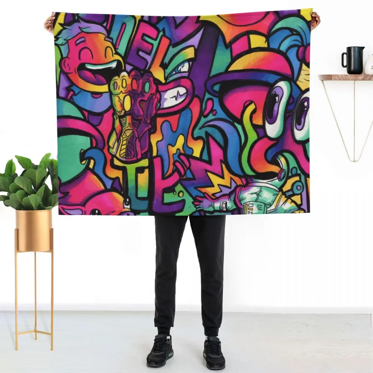 C H A M E L E O N // Copic Marker Doodle Throw Blanket Breathable Lightweight Blanket for Adults Kids