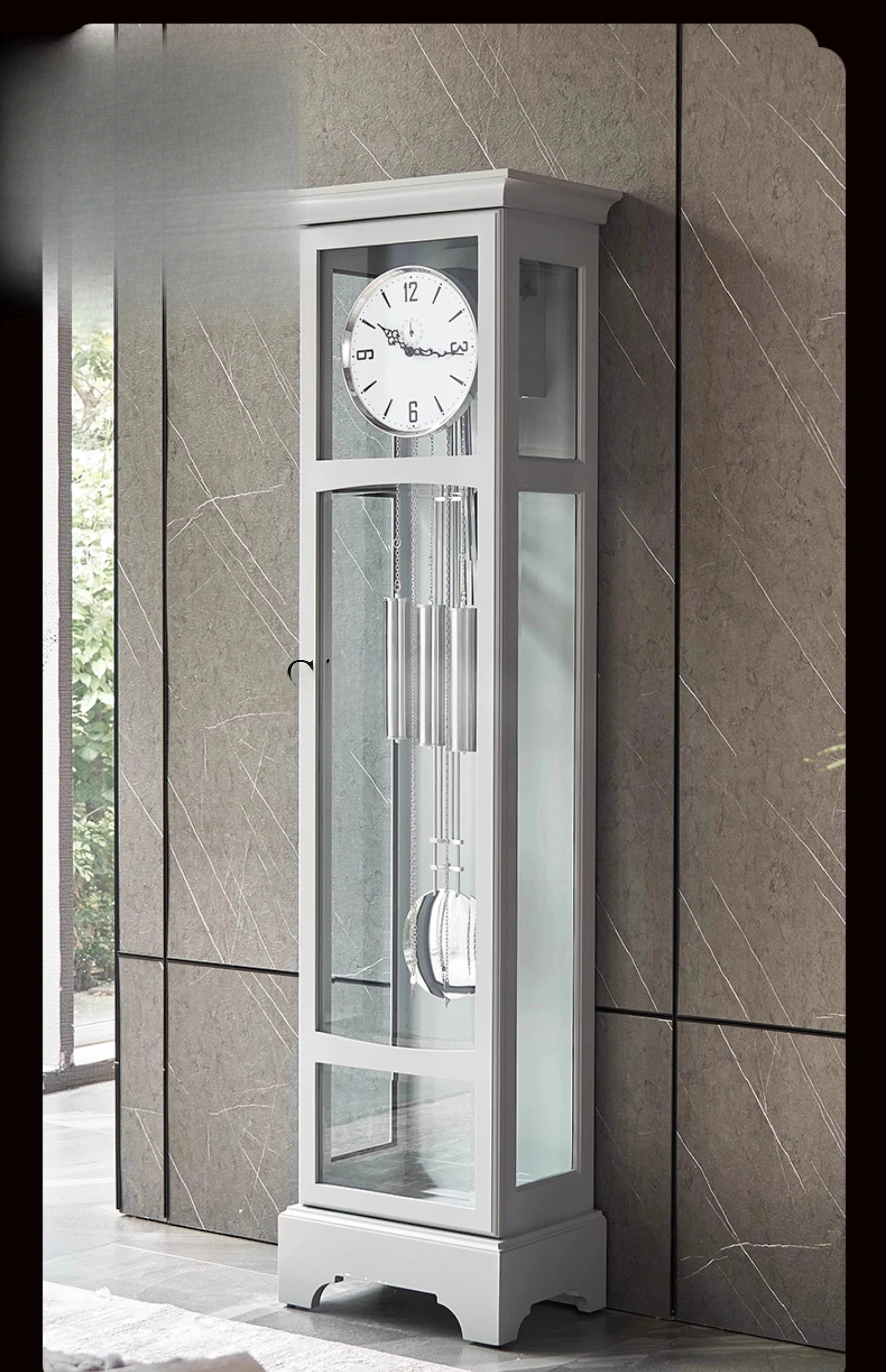 CL Creative Vertical Floor Clock Living Room Home Modern Light Luxury Desk Clock Fashion Simple Pendulum Clock