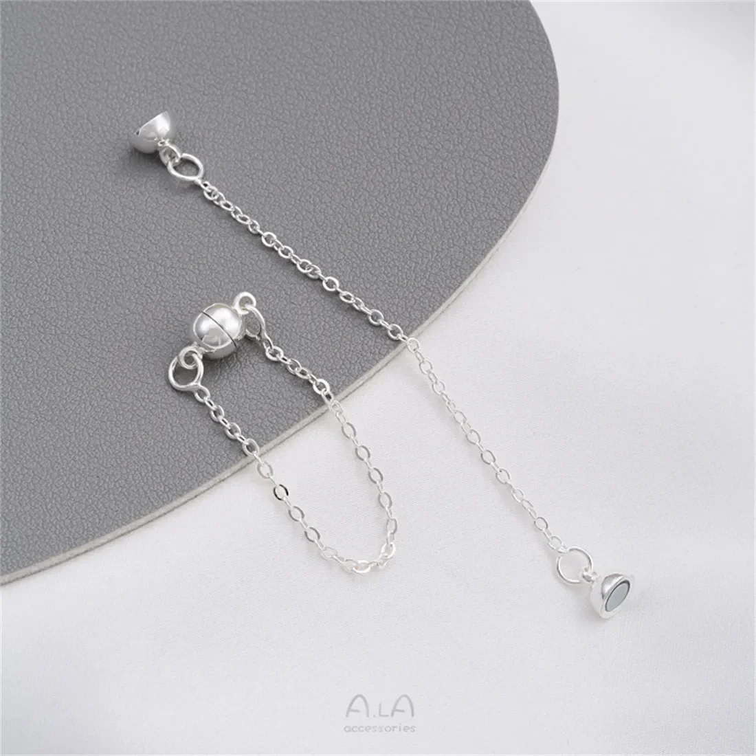 14k Gold Bag Anti Drop Magnetic Buckle Handcrafted DIY Bracelet Necklace  O-shaped Chain for Secure Closing Connecting Buckle
