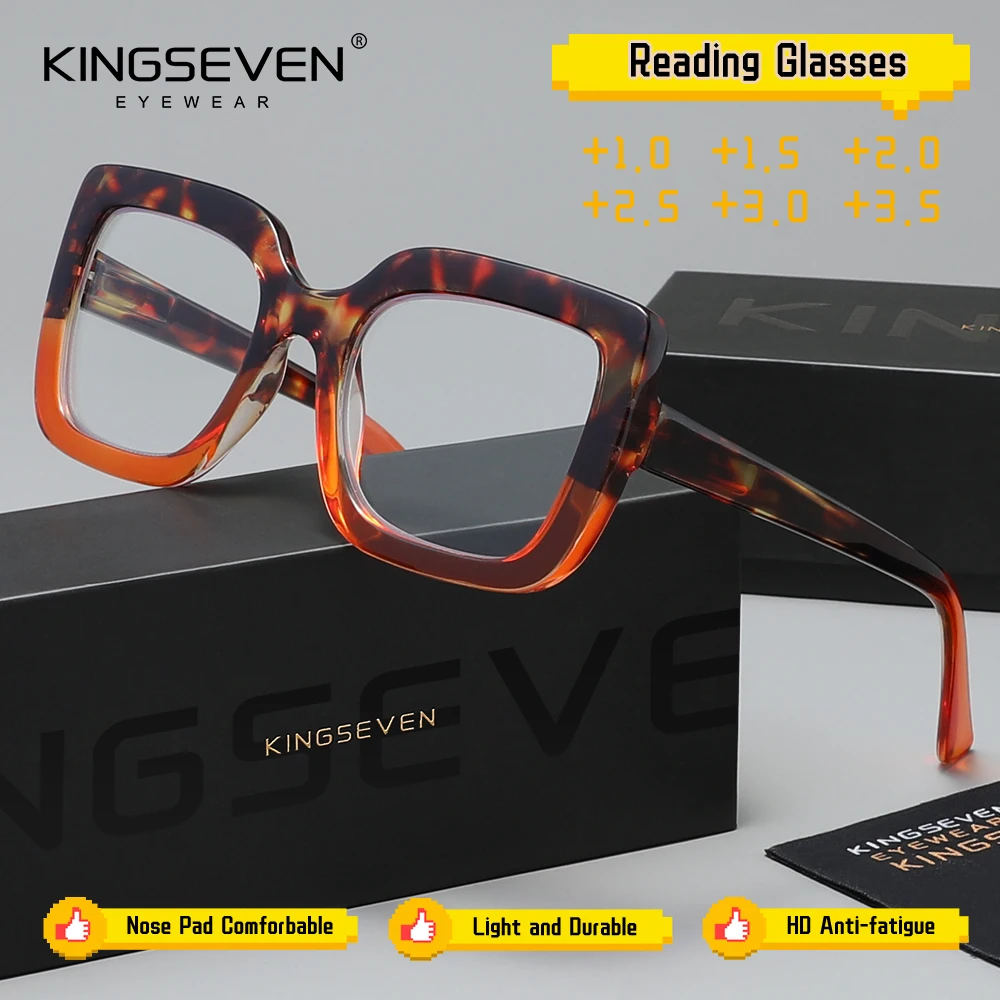 KINGSEVEN Lesebrille für Damen und Herren, bequemer Augenschutz, Anti-Blaulicht-Brille +1,0 +1,5 +2,0 +2,5 +3,0 +3,5