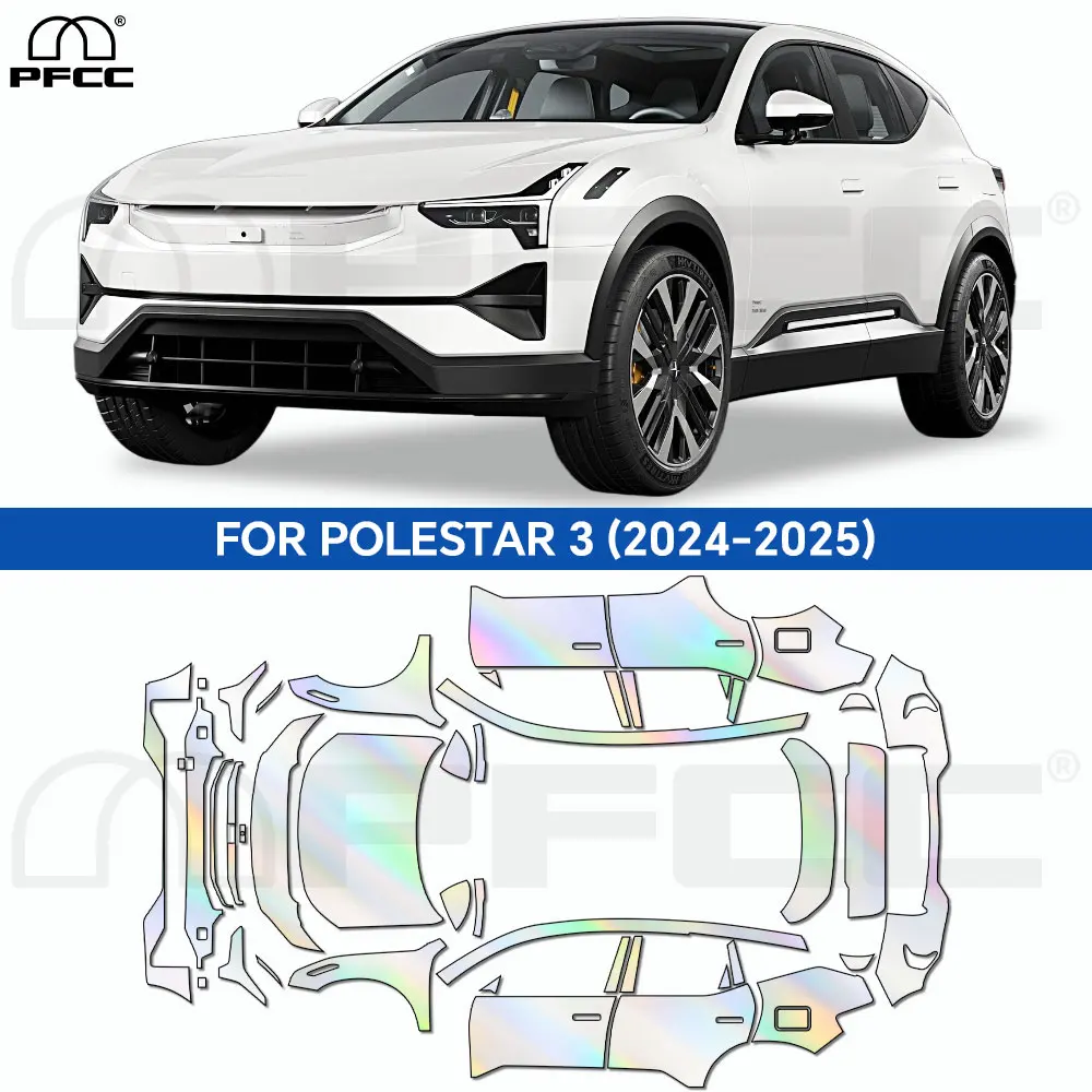 

For Polestar 3 2024 2025 TPU Anti-Scratch Protective Film Car Body Sticker Paint Protection Film PPF Transparent Exterior Film