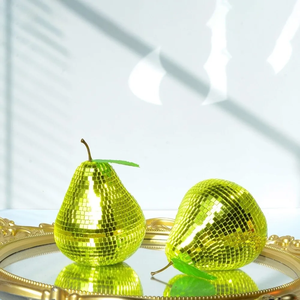 Vegetable Themed Vegetable Disco Balls Carrot Tomato Pear Small Size Home Decor Statue Mirror Figurine Ornament Home Decor
