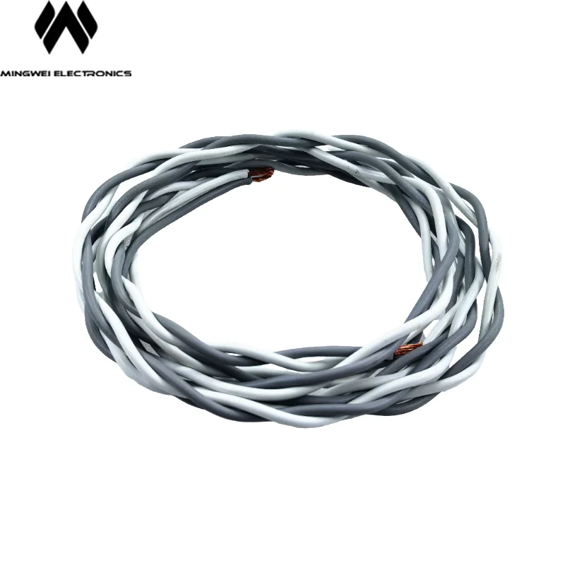 MW Audio Professional Speaker Special Cable Gray and White Two-color Winding Cable, Specifications:Diameter∅ 0.3
