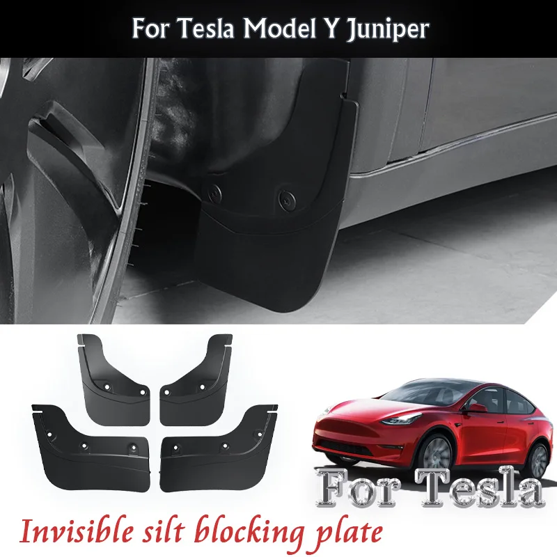 

For Tesla Model Y Juniper 2025 Car Fender Mudguards Mud Flap Front Rear Wheel Mud Guards Anti-Scratch Accessories Kit