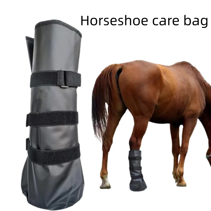 

Portable Horse Horseshoe Care Bag with Leggings Covers Horse Foot Soaking Foot Wraps New Horseshoe Inserts Storage for Equestria