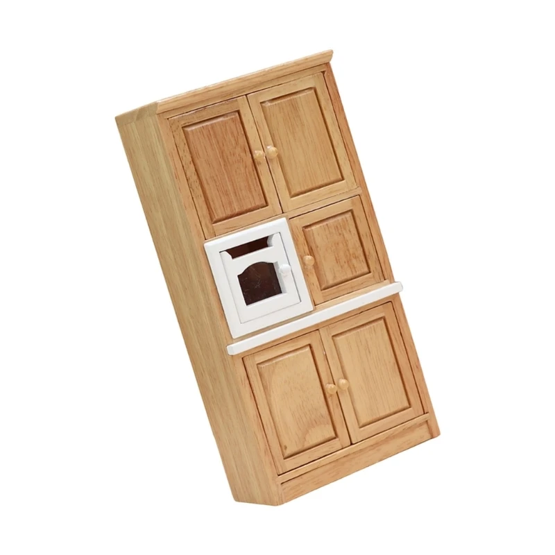 Tiny Wooden Cabinet For Dollhouses Bedroom Model Craft Miniature Home Decors
