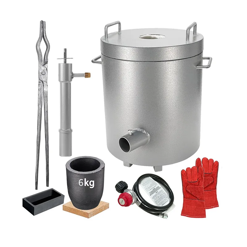 فرن صهر مدمج عالي الحرارة لصب الذهب والفضة والنحاس والألومنيوم والصدقري والمعادن البلاتينية