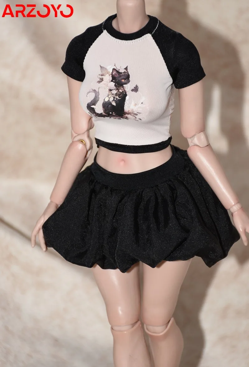 맞춤형 1/6 스케일 버드 스커트 짧은 티셔츠 옷 모델 맞는 12 ''TBL S07C AT202 여성 군인 액션 피규어 바디 인형