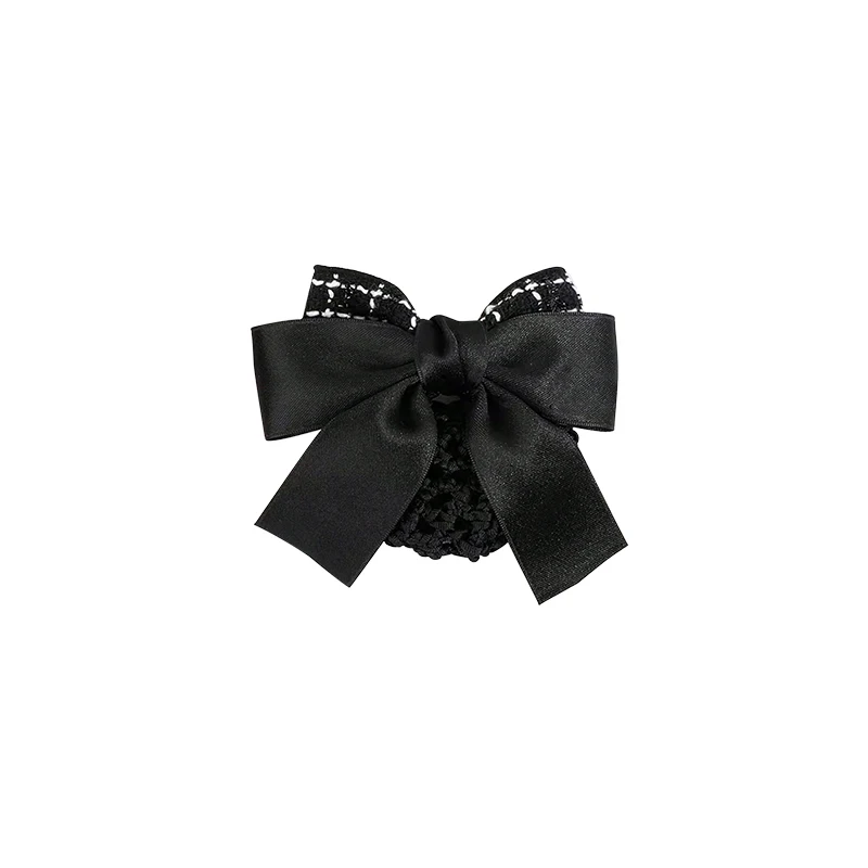 Pinza para el cabello con resorte de red gruesa de malla con lazo de doble capa para peinar el cabello en la parte posterior de la cabeza; 1 pieza