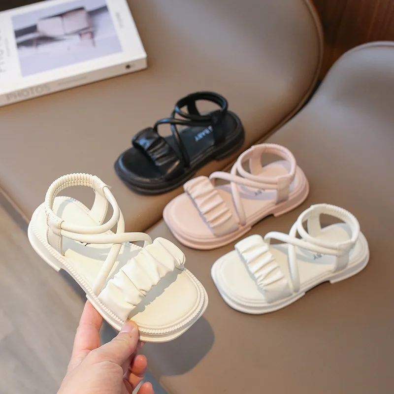 Girls' Fashion Sandals 2026 Summer New Korean Edition Children's Open Toed Soft Soled Sandals Versatile Elegant Princess Shoes