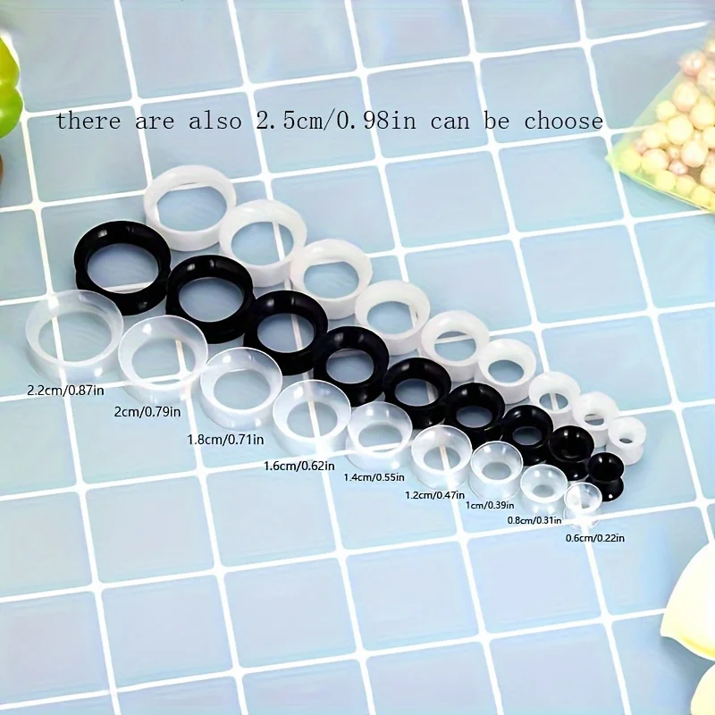 3 Pairs Ultra Thin Silicone Ear Tunnels Skin Flexible Flesh Tunnel Expander Stretching Gauge Earlets Plug Gauges Kit
