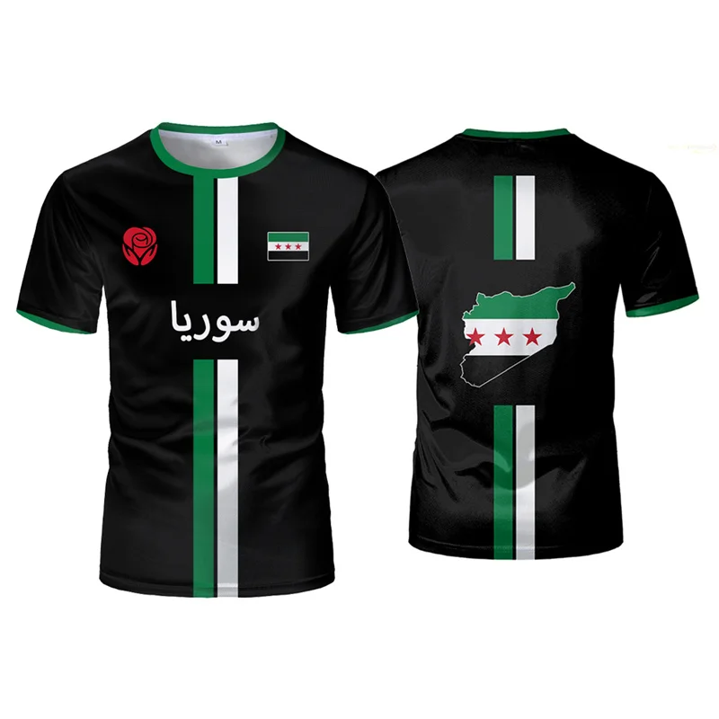 Free Syria Football Jersey Men\'s Sports T-shirts Syrian Flag Street Oversized New T Shirt Casual Graphic Tees Tops Clothing 2025