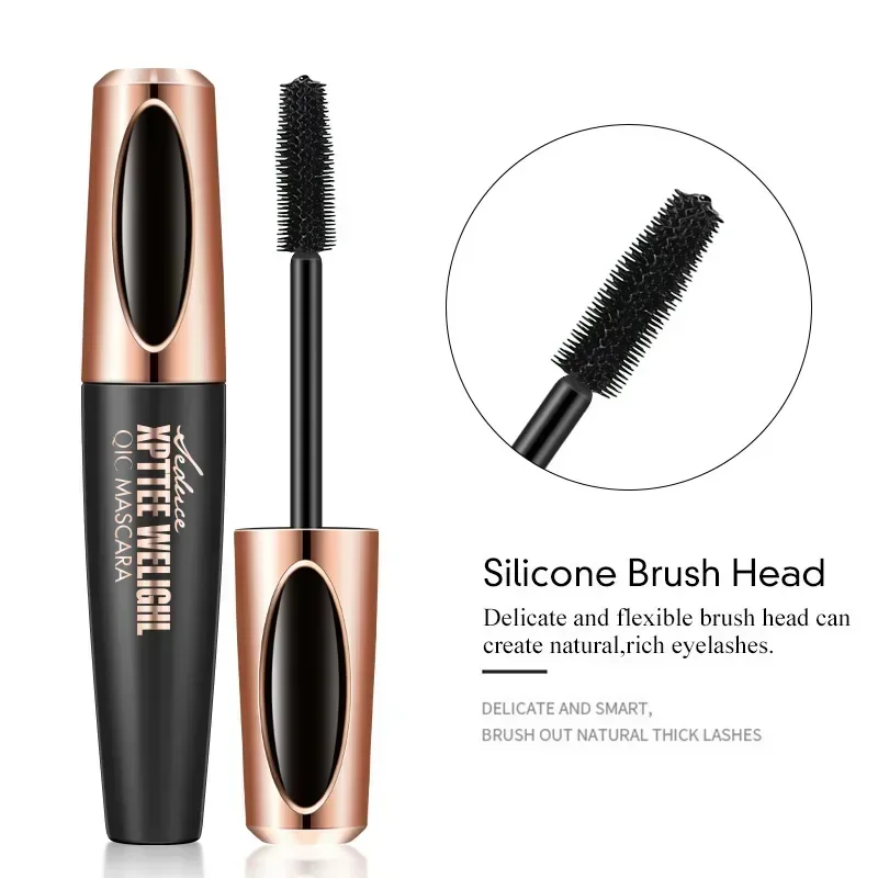 Color Makeup QIC Film Strength Eye Black Waterproof Thick Fiber Long Curl Silicone Brush Head 4D Mascara