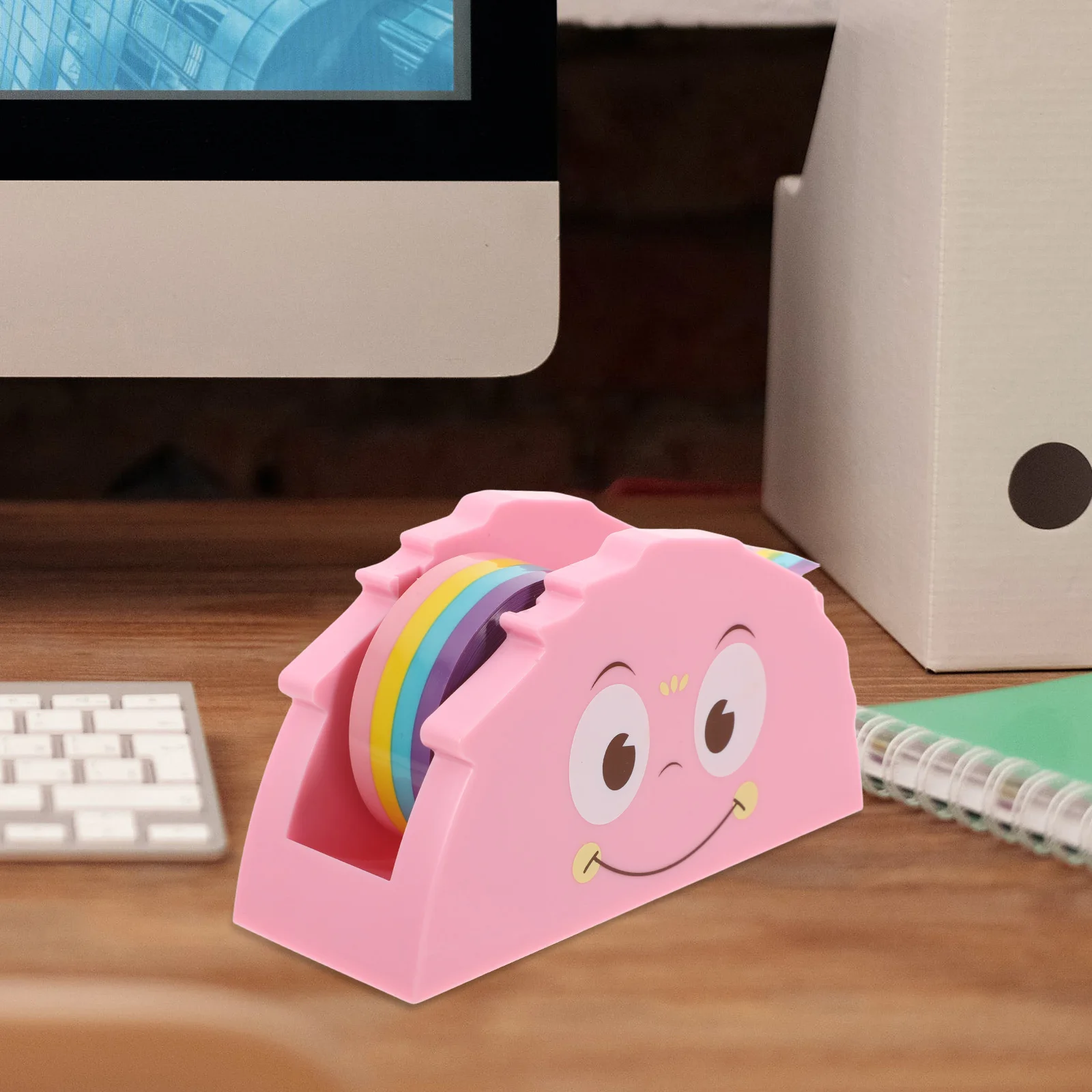 

Tape Dispenser Cute Cartoon Desktop Kids School Supplies Washi Holder Desk Organizer Refillable Roller Set