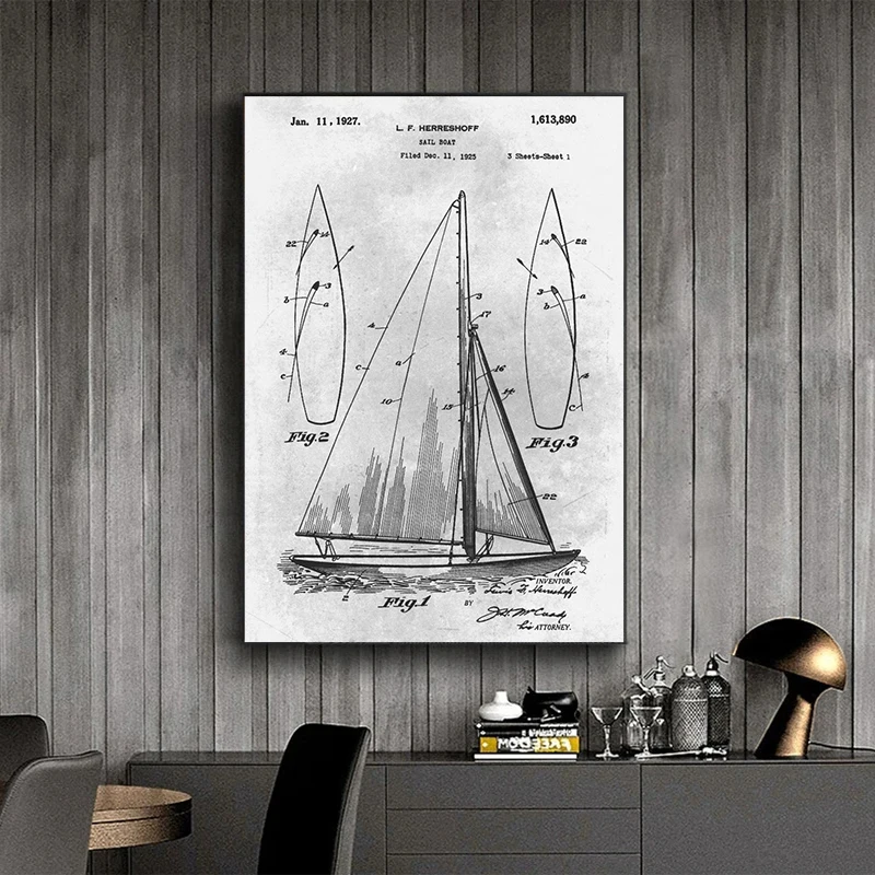 Legendary Patents Light Poster Design drawings instruments home digital appliance Canvas printing Wall art decoration painting