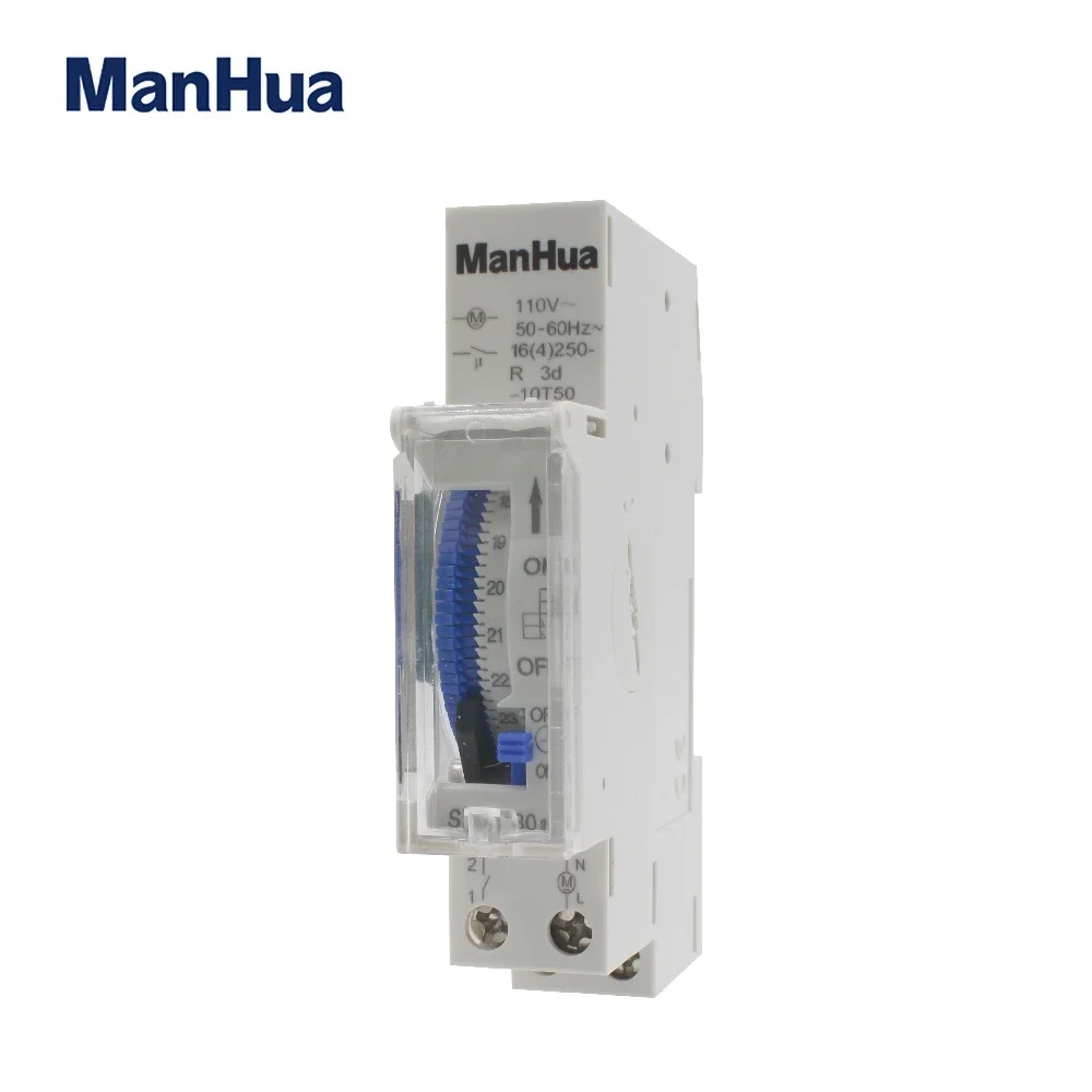 ManHua Mechanical  Timer Switch 110V/220-240VAC SUL180a Analog24 Hour Mechanical Programmable DIN Rail Time Switch timer switch