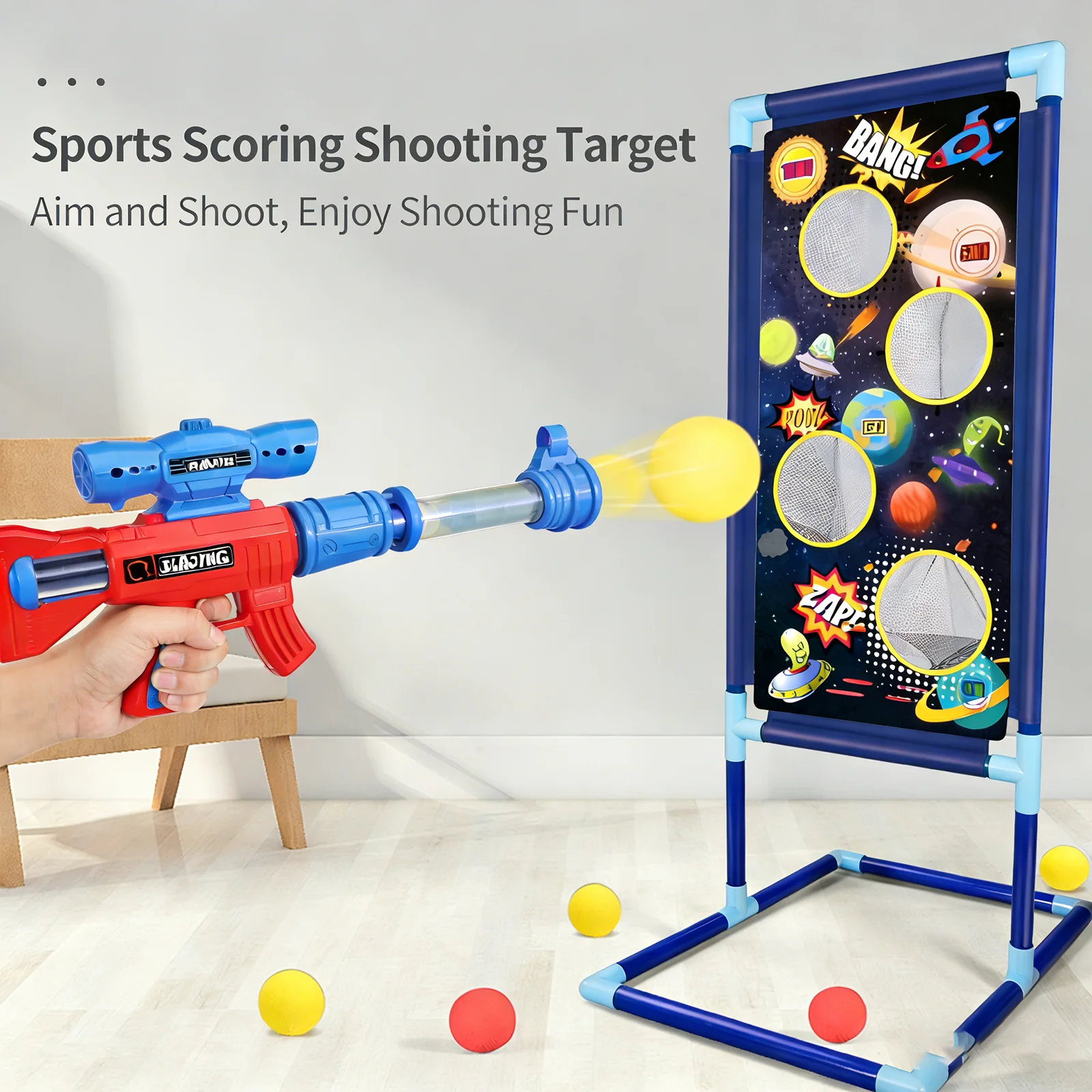 Bola de espuma brinquedo arma conjunto bala macia seguro para crianças brinquedo educativo com pontuação mantendo jogo divertido para crianças adultos competição