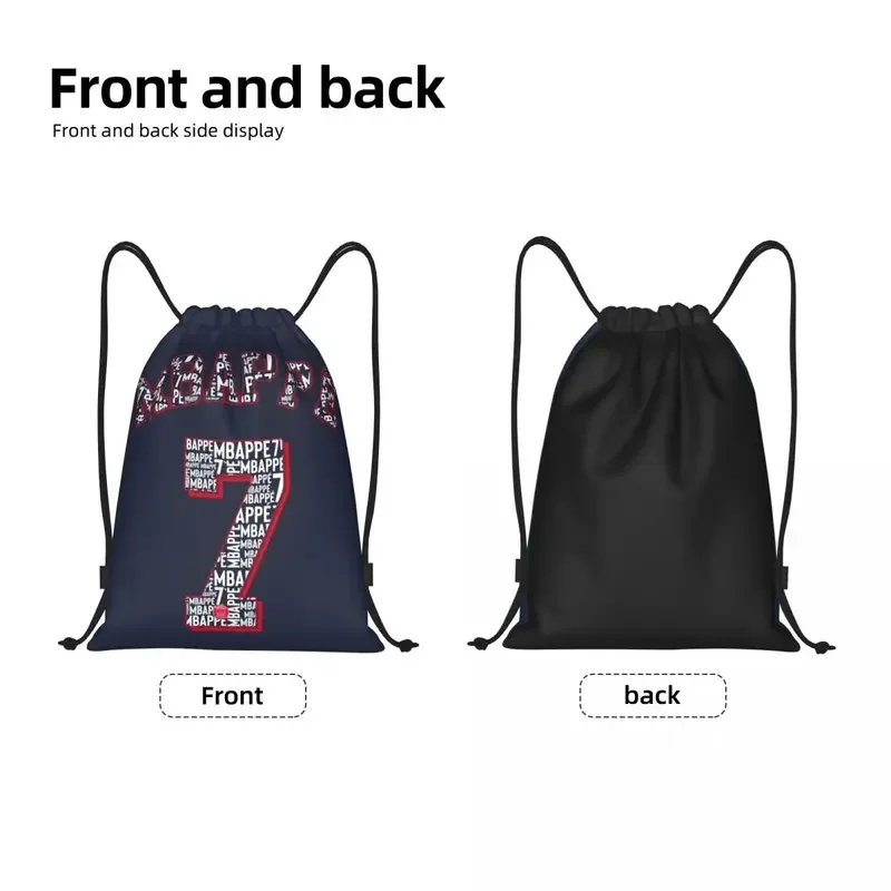 French KM Drawstring Bag Men Women Foldable Gym Sports Sackpack Mbappes Training Storage Backpacks