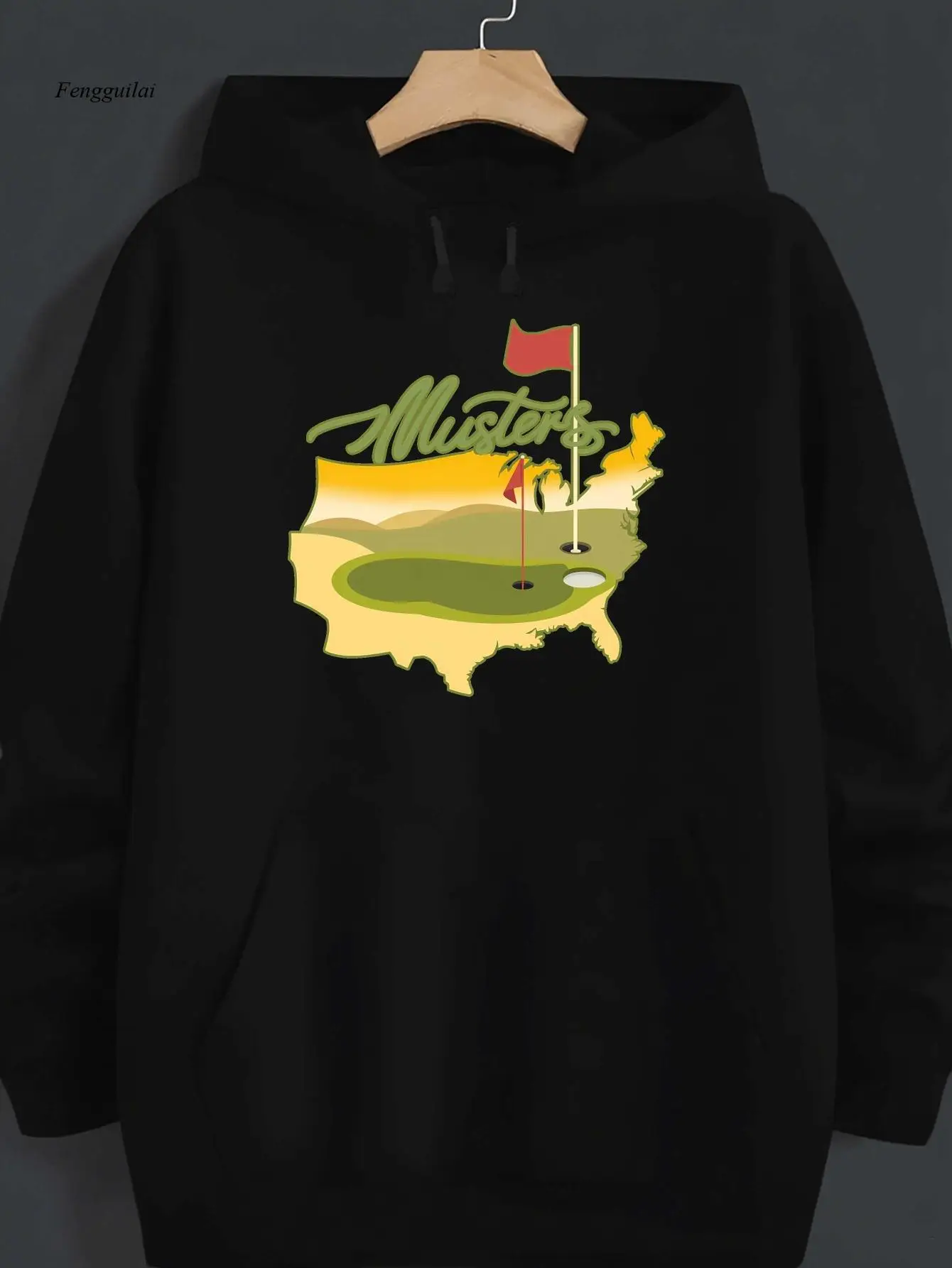 Golf-Turnier-Kapuzenpullover – warmer Winterpullover mit Golf-Print-Logo, lässige Langarmpullover