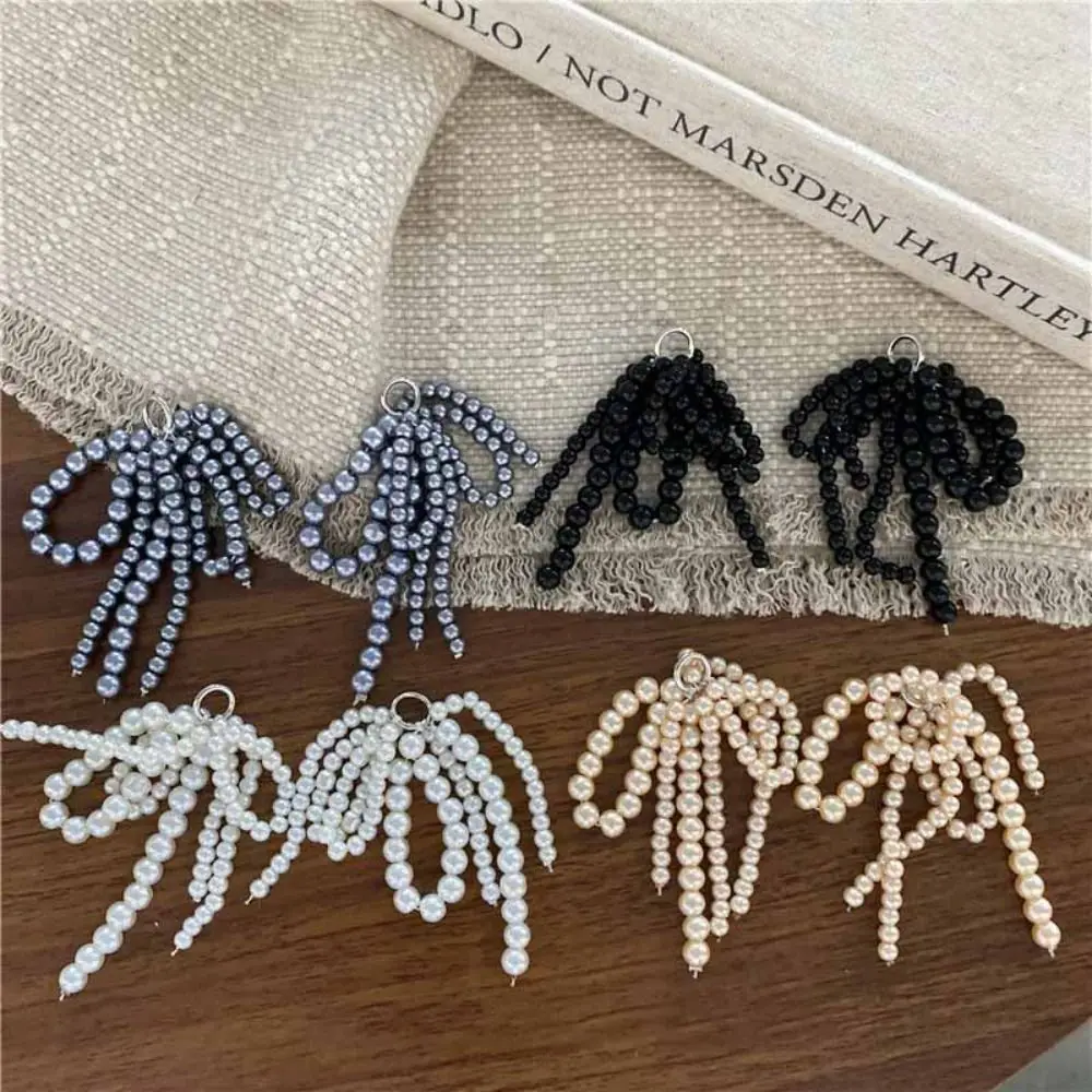 

Fashion Beaded Bow Beaded Pendant Bow Ins Shoe Chain Pearl Handmade Key Chain