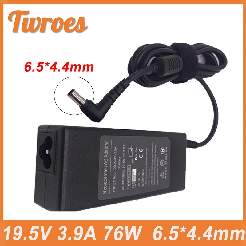 Laptop Adapter 19.5V 3.9A 76W 6.5*4.4mm Charger AC Notebook For Sony VGP-AC19V37 AC19V33 VGN-NW265F PCG-394L VGN-FZ150E/B Power
