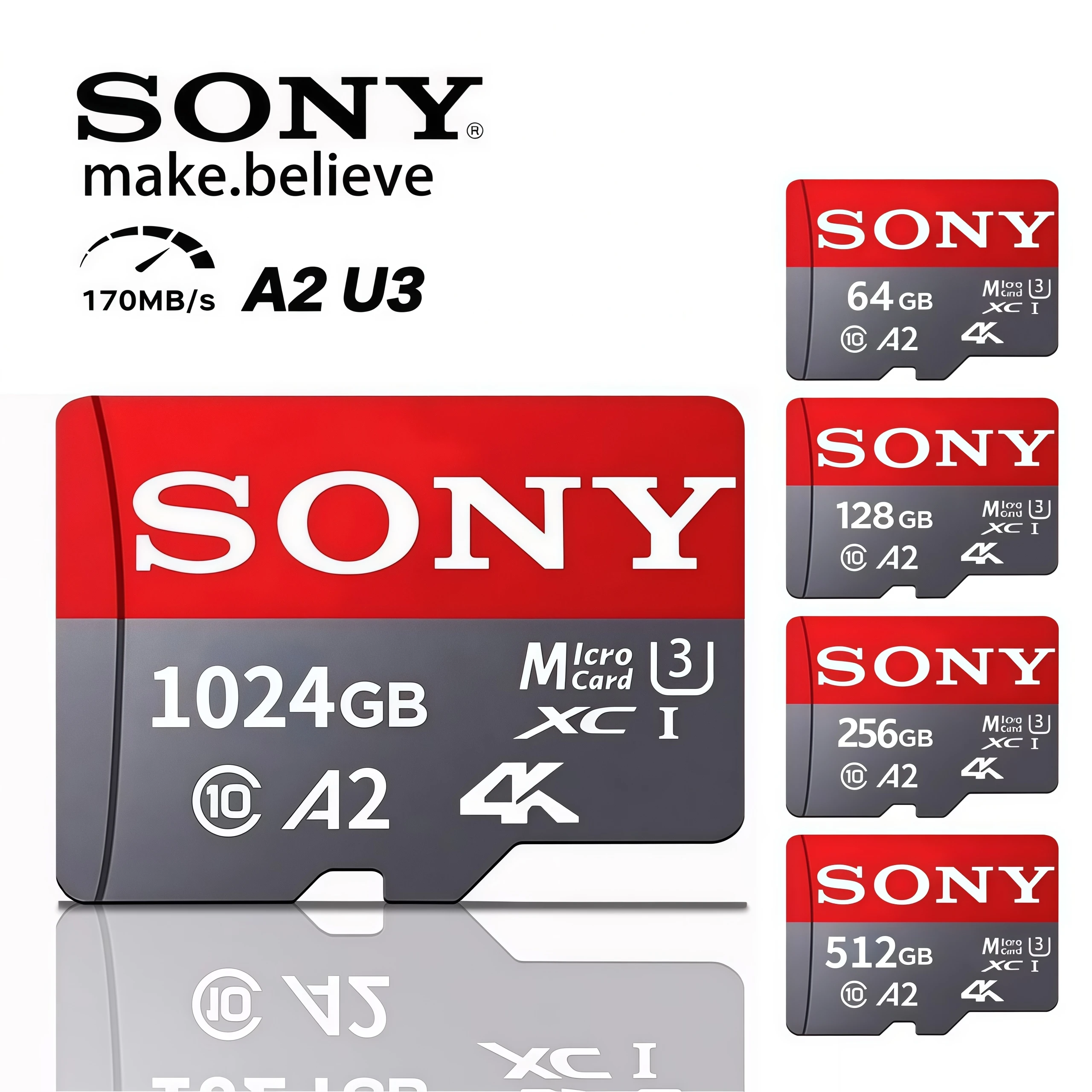 Carte Micro TF SD Sony Extreme Pro 1T 512GB 256GB 128GB 64GB Classe 10 UHS-1, carte mémoire flash Microsd pour téléphone, appareil photo, Drone