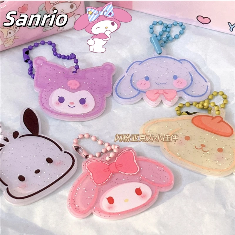 kawaii sanrio glitter cute small bead chain pacha dog kuromi bag accessories small pendant sweet cartoon anime girl birthdaygift