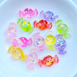 20Pcs New Cute Mini 11*21mm Cartoon Shiny Candy Flat Back Resin Cabochons DIY Jewelry Craft Decoration Accessorie