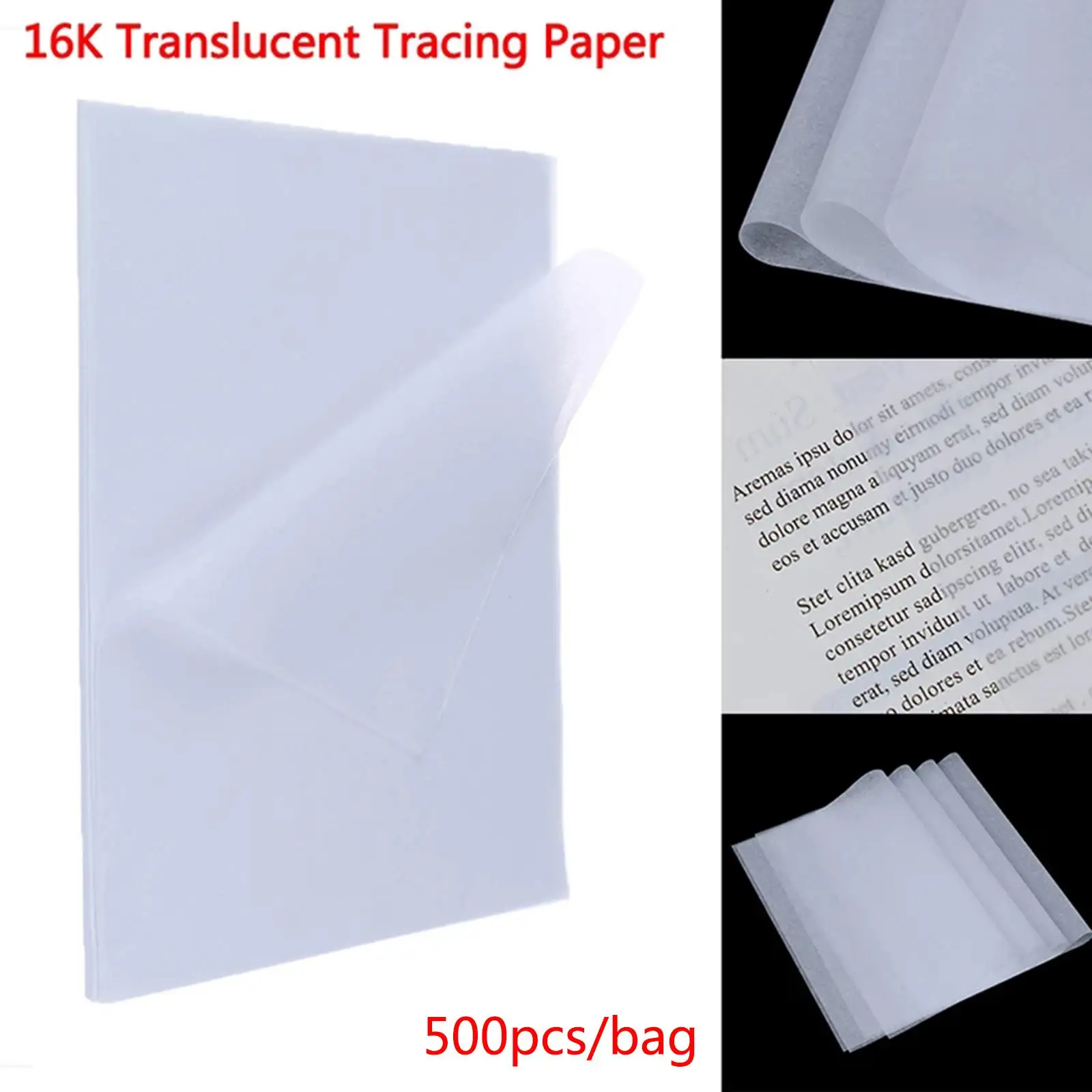 500 Sheets A4 Thin Translucent Calligraphy Copy Drawing Sheets, Provide You a Comfortable Painting Experience