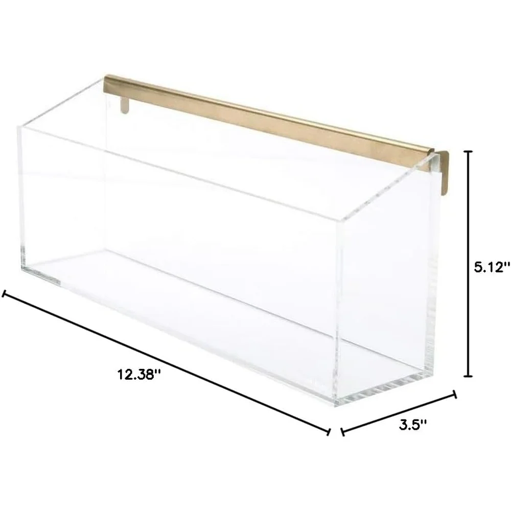 Acrylic Wall Valet Clear Gold Hardware Document Organizer Perfect Mail Note Pads Wall Calendar Accessories