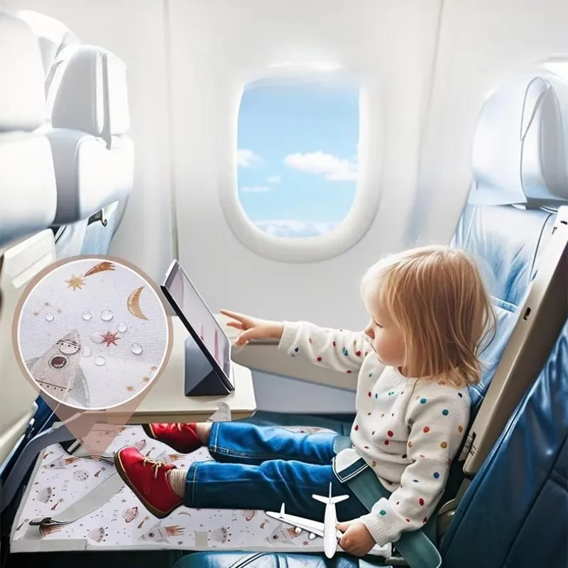

Portable Kids Airplane Train Seat Extension Pad Cartoon Kids Travel Airplane Seat Extender Multifunctional Travel Baby Bed