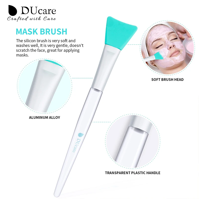 DUcare 4pcs Silicone Face Brush Double-Ended Facial Cleansing Sponges Soft Facial Cleansing Brush Makeup Tool set