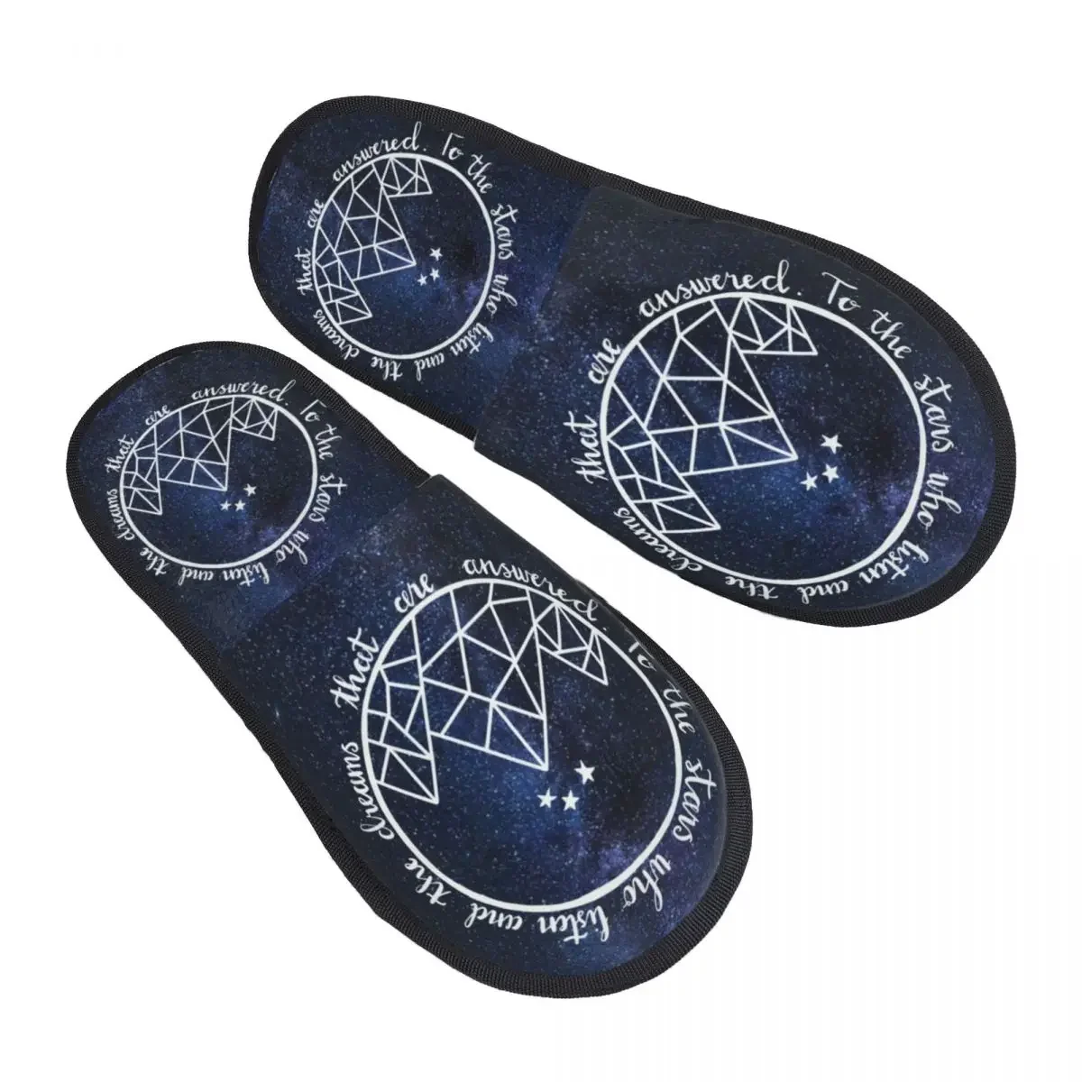 Custom ACOTAR To The Stars Who Listen House Slippers Women Soft Memory Foam Shoes Comfy Warm Anti-skid Sole Slipper