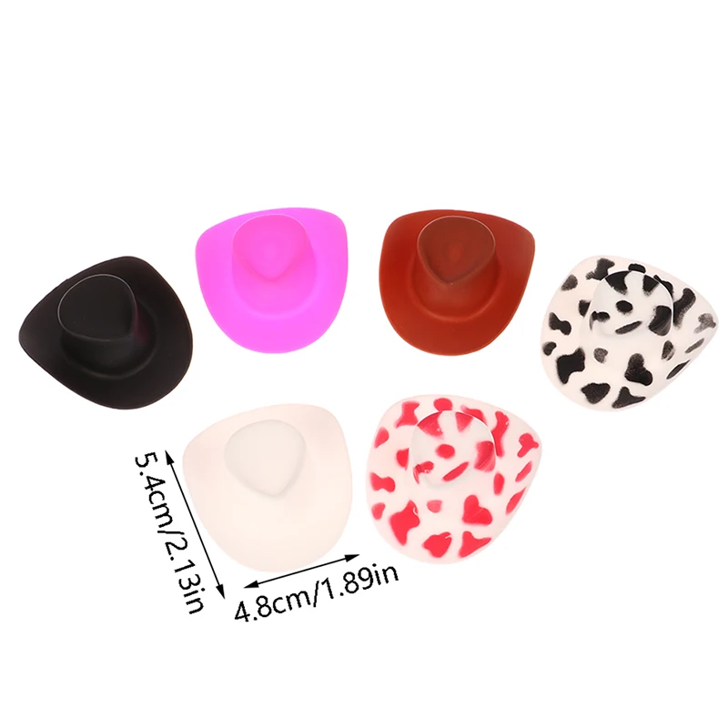 Chapéu de boneca de plástico em miniatura, chapéu de cowboy ocidental, chapéu de cowgirl para bonecas, acessórios de decoração com 10 peças