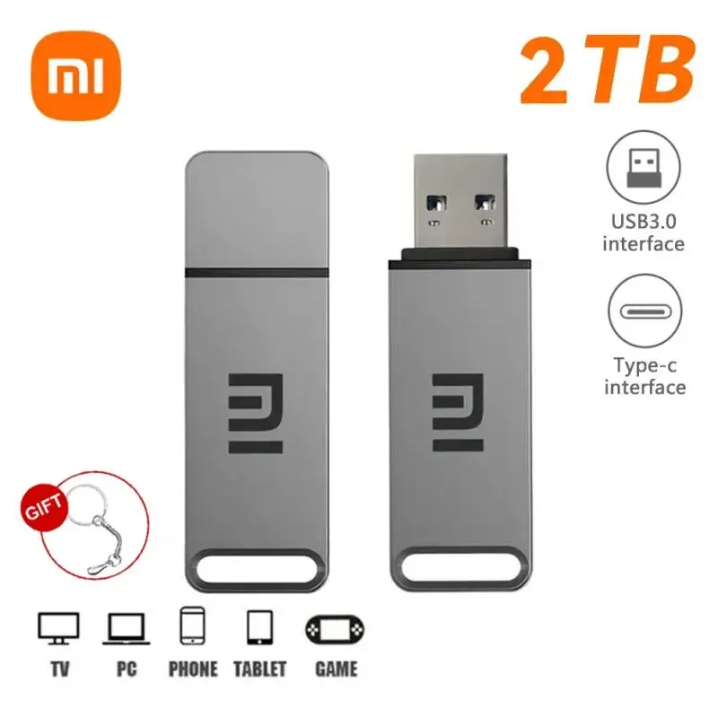 샤오미 메탈 U 디스크, USB 3.1, 펜 드라이브, 메모리 스틱, C타입 어댑터, 스마트 홈, 2 in 1 OTG, 1024GB, 64GB, 512GB