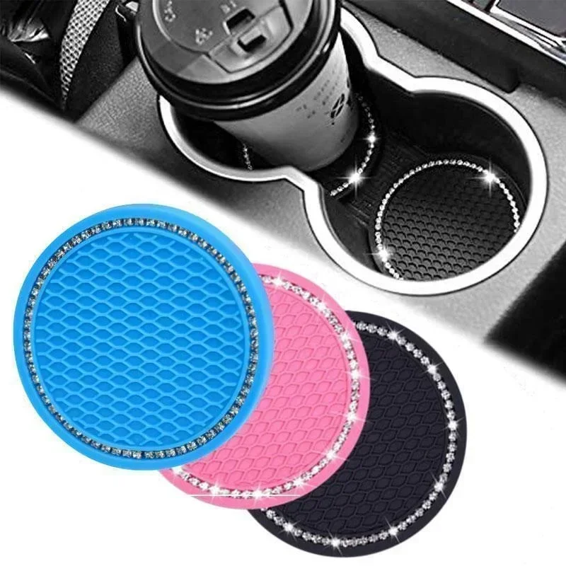 1pc Car Coaster Water Cup Bottle Holder Anti-slip Pad Mat Silica Gel For Interior Decoration Car Styling Accessories