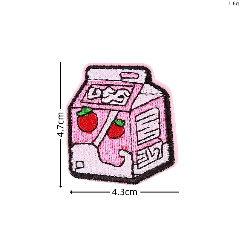 1 piece Cute Fruits Drinks Milk Soda Bottle Patches Cartoon Embroidery Stickers Iron On Clothing Backpack Badge Sewing Appliques