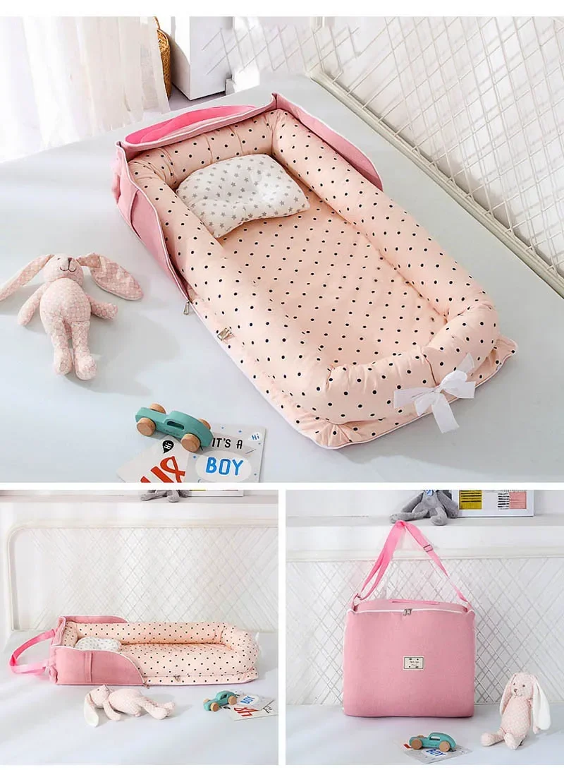 Winter Portable Kids Bedding Fence Basket Removable Baby Mattress Nest Bed Playpens Cushion Bumper Travel Crib For Newborn