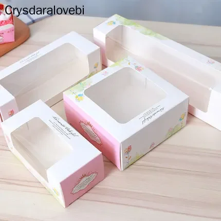 

50 шт. подарочных коробок из бумаги для свадеб, вечеринок, дней рождения, коробки для кексов с окошком, картонные коробки для маффинов, конфет, упаковка для выпечки