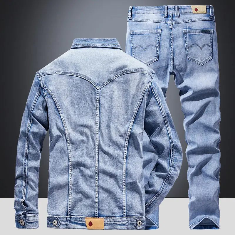 Fashion Spring and Autumn New style Men\'s Jeans Suit Loose Oversize Outwear Fashion Full Match Jacket Casual Wear