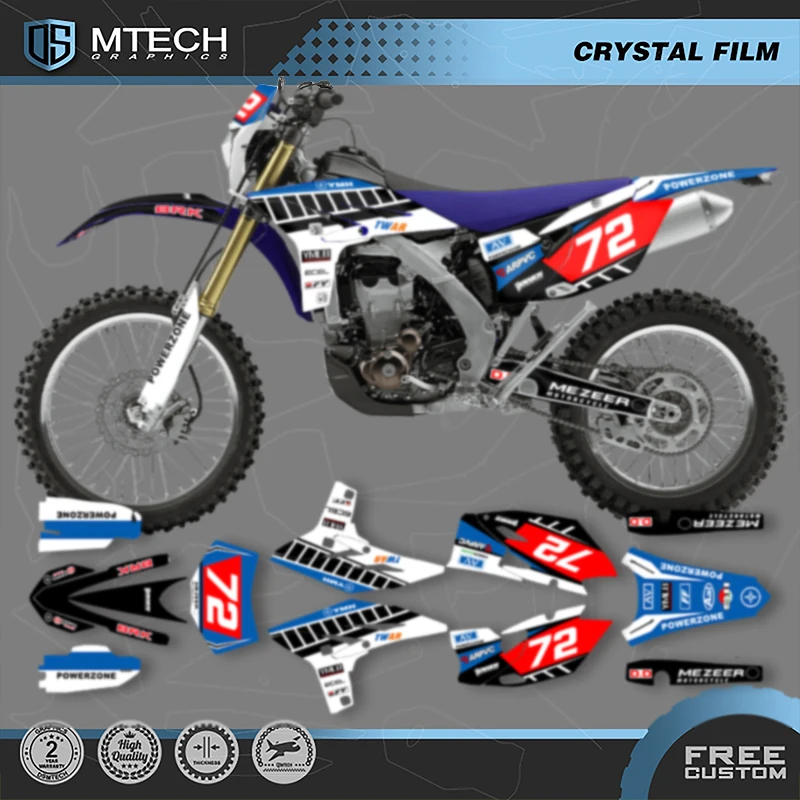 

DSMTECH мотоциклетные графические фоновые наклейки, наборы наклеек для YAMAHA WRF 450 2012 2013 2014 2015 009