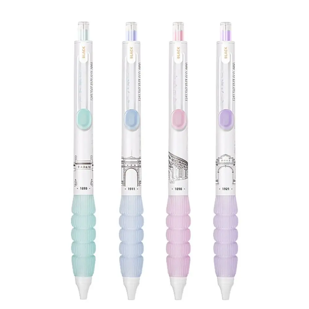 

4PCS/Box Cartoon Press Type Gel Pen 0.5mm Black Ink Cloud Grip Ballpoint Pen Quick Drying Signature Pen School Office