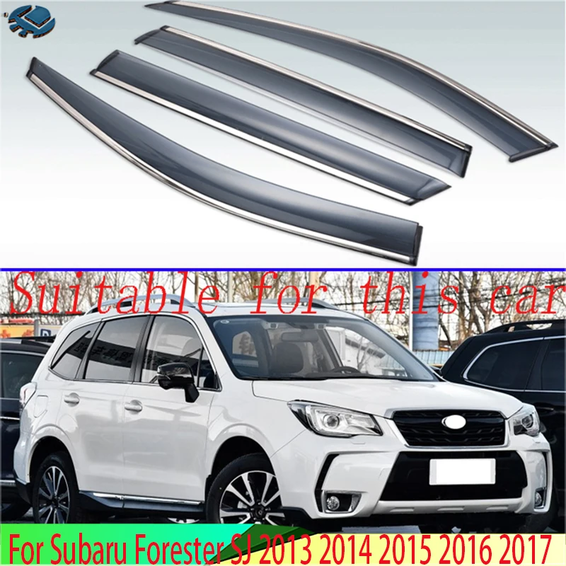 

For Subaru Forester SJ 2013 2014 2015 2016 2017 Plastic Car Window Visors Rain Sun Visor Shield Cove Accessories 4PCS